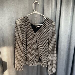 Miami Black and White Checkered Blouse